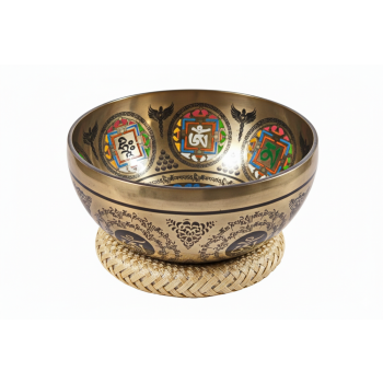 Misa tybetańska (Thanka bowl) z Manjushree – Buddą Mądrości + wałek gratis 08
